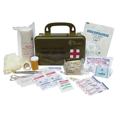 First Aid Kit mit Material in Kunststoffkoffer