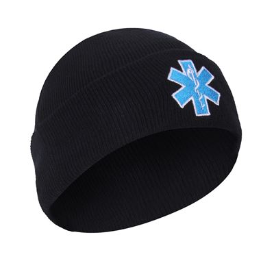 Strickmütze STAR OF LIFE "EMS" SCHWARZ