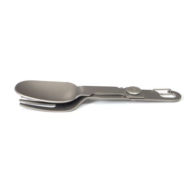 Zusammenklappbarer Löffel mit Gabel und Karabinerhaken „Spork Compact TITANIUM“ Origin Outdoors 562088 4