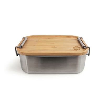 Edelstahl-Lunchbox mit Schneidebrett Lunchbox Bamboo-Clip