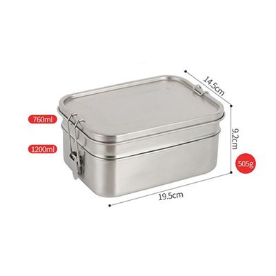 Zweistöckige Edelstahl-Brotdose Lunchbox Deluxe Double Origin Outdoors 562168 5