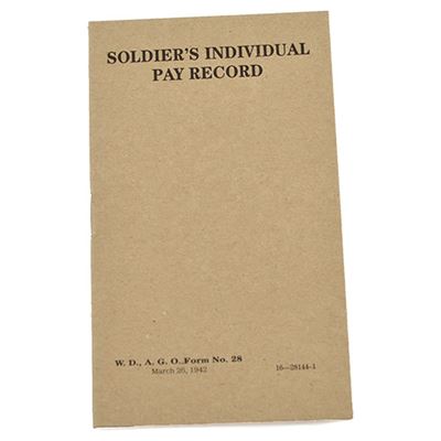 Ausweis US SOLDIERS INDIVIDUAL PAY RECORD