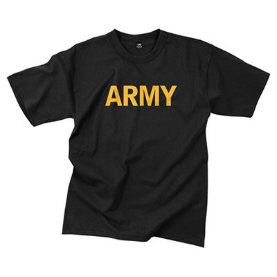 Tshirt mit goldener Schrift ARMY SCHWARZ