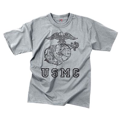 Tshirt VINTAGE USMC GLOBE AND ANCHOR GRAU