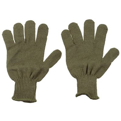 Gestrickte fingerlose Handschuhe FRANZÖSISCH OLIV