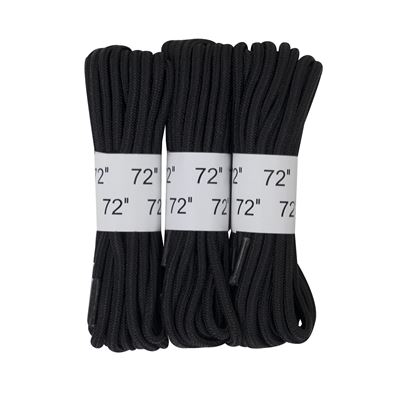 Schnürsenkel für niedrige Schuhe 180cm / 72´ SCHWARZ Set 3 Paare