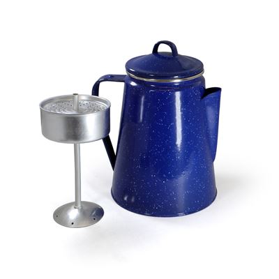 WESTERN Emaille-Kanne mit Perkolator 1,8 Liter BLAU