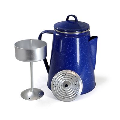 WESTERN Emaille-Kanne mit Perkolator 1,8 Liter BLAU