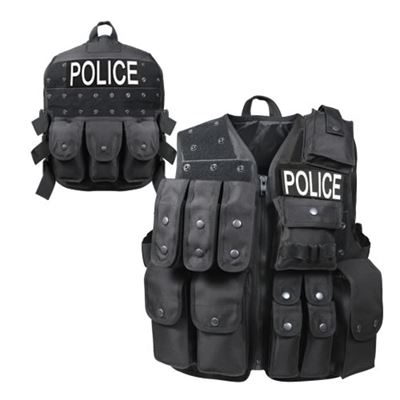 Taktische Weste POLICE mit Magazintaschen SCHWARZ