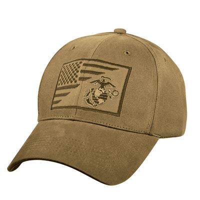 Mütze mit gesticktem Symbol USMC US Flagge COYOTE