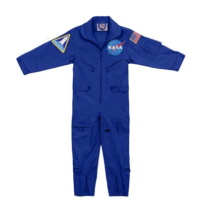 Kinderjumpsuit NASA mit Aufnähern BLAU