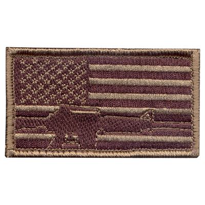 Patch US Flagge mit Gewehr Velcro