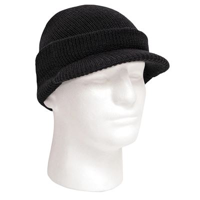 Mütze mit Sonnenblende US JEEP Wolle SCHWARZ US Army  7708 6