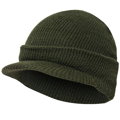 Mütze mit Sonnenblende US JEEP Wolle GRÜN US Army  7709 6