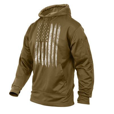 Pullover CONCEALED CARRY mit Kapuze US Flagge COYOTE