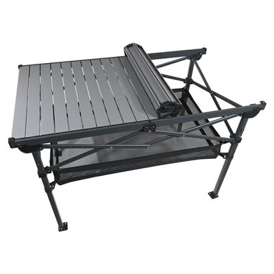 Klappbarer Scherentisch ALU-Latten mit Stauraum
