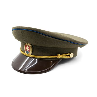 Mütze SK goldenes Abzeichen, Schirm aus Kunststoff, blaue Linie GRÜN
