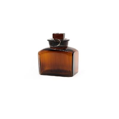 Glasflasche eckig 50ml BRAUN
