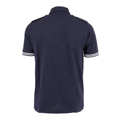 Kurzärmeliges Polohemd MARINE NATIONALE mit Streifen und Tasche BLAU