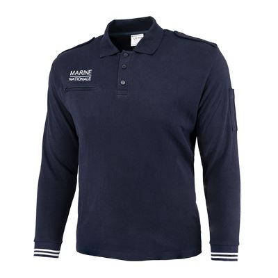 Langärmeliges Polohemd MARINE NATIONALE BLAU