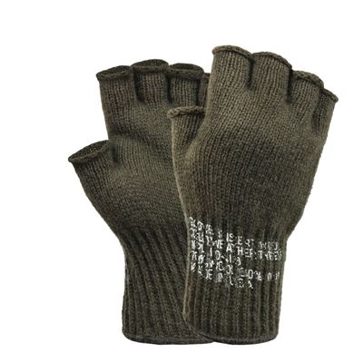 Handschuhe Wolle Fingerlos US GRÜN