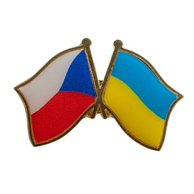 Anstecker Flagge Freundschaft UKRAINE und TSCHECHISCHE REPUBLIK