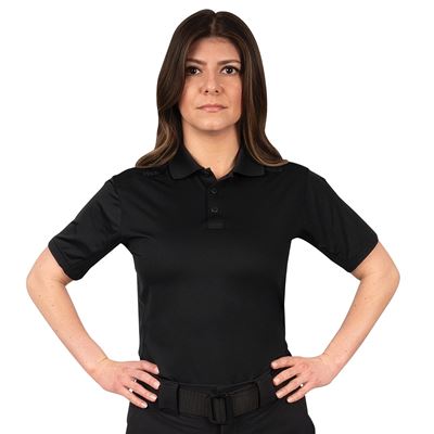 Poloshirt Damen TACTICAL PERFORMANCE kurzärmelig SCHWARZ