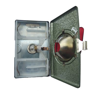 Polizeitaschenlampe MY DAY mit rotem Aufsatz GRÜN-SILBER Tschechische Armee  898151-ZS 2