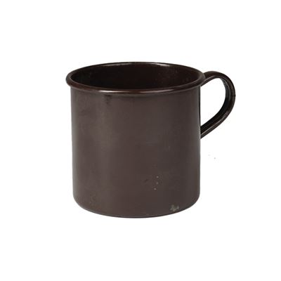 Emaillierte Tasse britisch BRAUN WWII Original