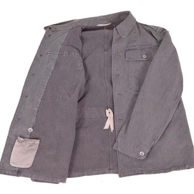 Schweizer Arbeitsbluse DENIM GRAU/GRÜN gebraucht