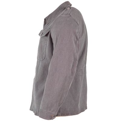 Schweizer Arbeitsbluse DENIM GRAU/GRÜN gebraucht