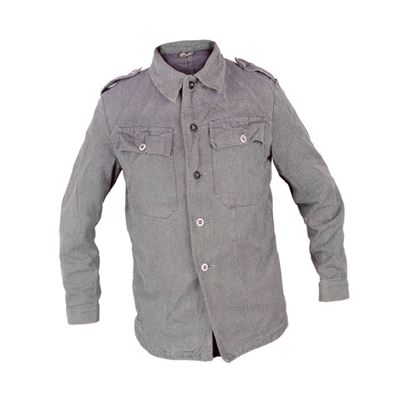 Schweizer Arbeitsbluse DENIM GRAU/GRÜN gebraucht