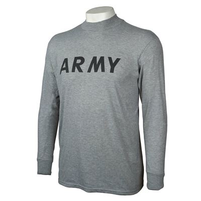 Shirt Langarm mit Aufschrift US ARMY GRAU gebraucht