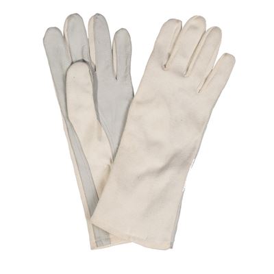 BW Aramid/Leder-Flughandschuhe, WEISS, gebraucht