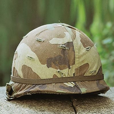 Helm US M1 mit Einlage und Hülle WOODLAND Imitat