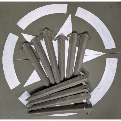 US-Original-Zeltpflöcke aus Aluminium 10er-Set GRÜN gebraucht US Army  91895401 3