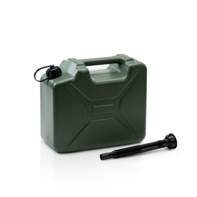 Kanister aus Kunststoff ARMY mit Trichterschlauch 10 Liter GRÜN