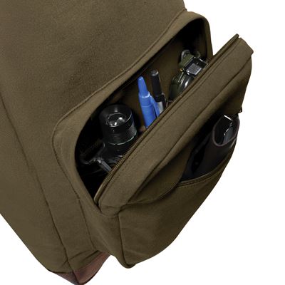 Rucksack VINTAGE TEARDROP Lederakzente GRÜN ROTHCO 9666 7