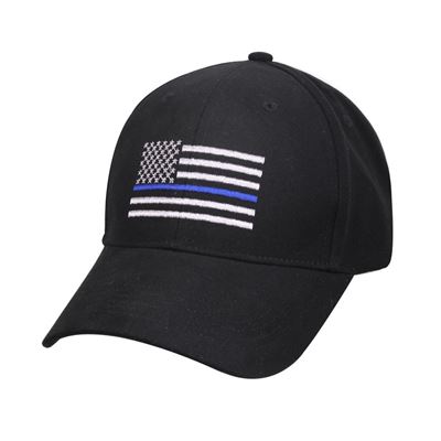 Cap US Flagge mit blauem Streifen SCHWARZ