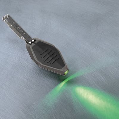 Taschenlampe MICRO/Schlüsselanhänger SCHWARZ LED GRÜN
