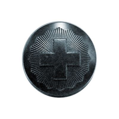 Schweizer Knopf, grau, aus Kunststoff