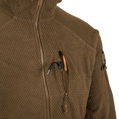 Fleecepullover ALPHA mit Kapuze COYOTE