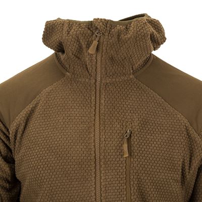 Fleecepullover ALPHA mit Kapuze COYOTE