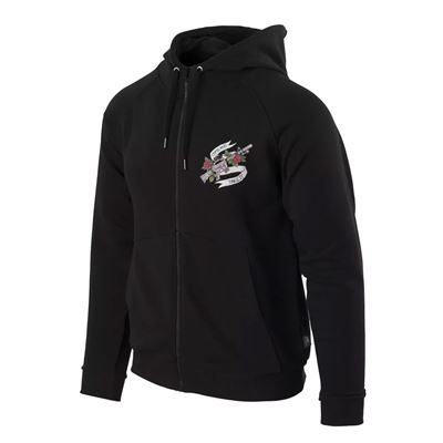 Pullover COME AND TAKE IT ZIP mit Kapuze SCHWARZ