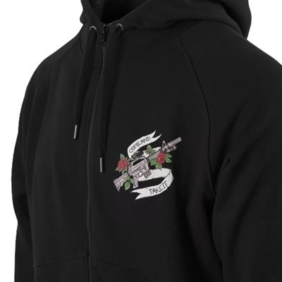Pullover COME AND TAKE IT ZIP mit Kapuze SCHWARZ