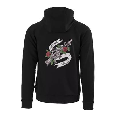 Pullover COME AND TAKE IT ZIP mit Kapuze SCHWARZ