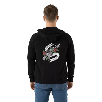 Pullover COME AND TAKE IT ZIP mit Kapuze SCHWARZ