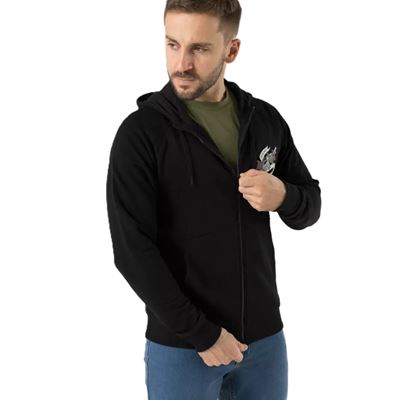 Pullover COME AND TAKE IT ZIP mit Kapuze SCHWARZ