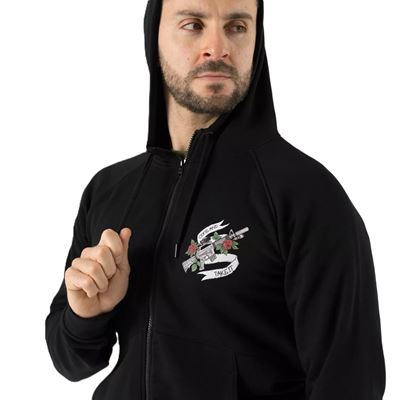 Pullover COME AND TAKE IT ZIP mit Kapuze SCHWARZ