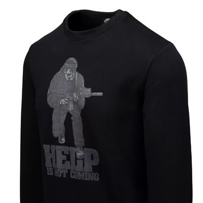 Pullover HELP IS NOT COMING SCHWARZ Helikon-Tex® BL-HIN-CB-01 2